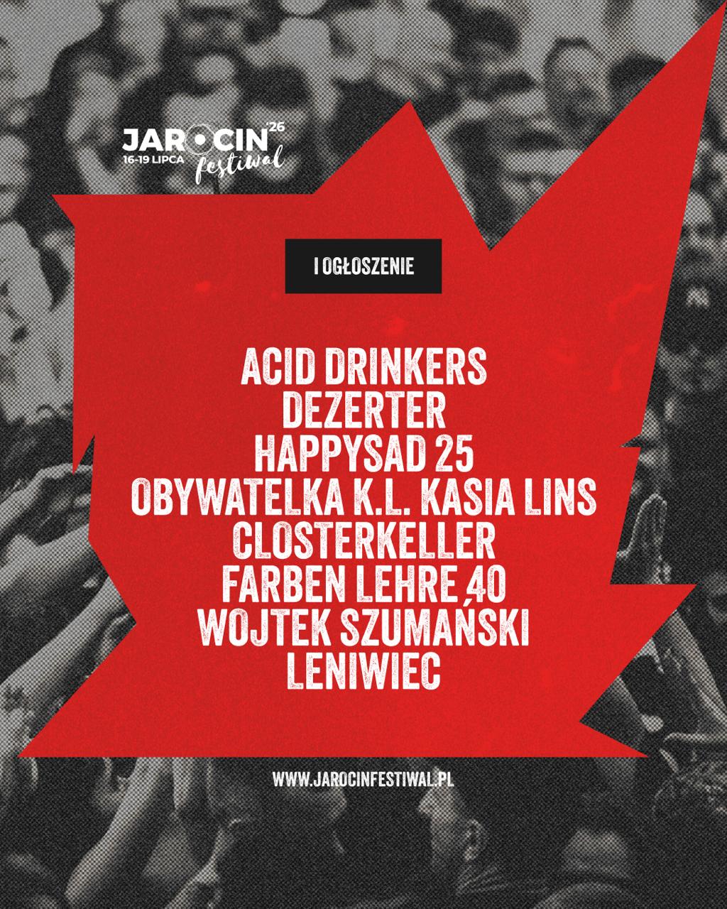 JAROCIN FESTIWAL 2026: WRACA NOWE! OGŁOSZENIE PIERWSZYCH ARTYSTÓW!