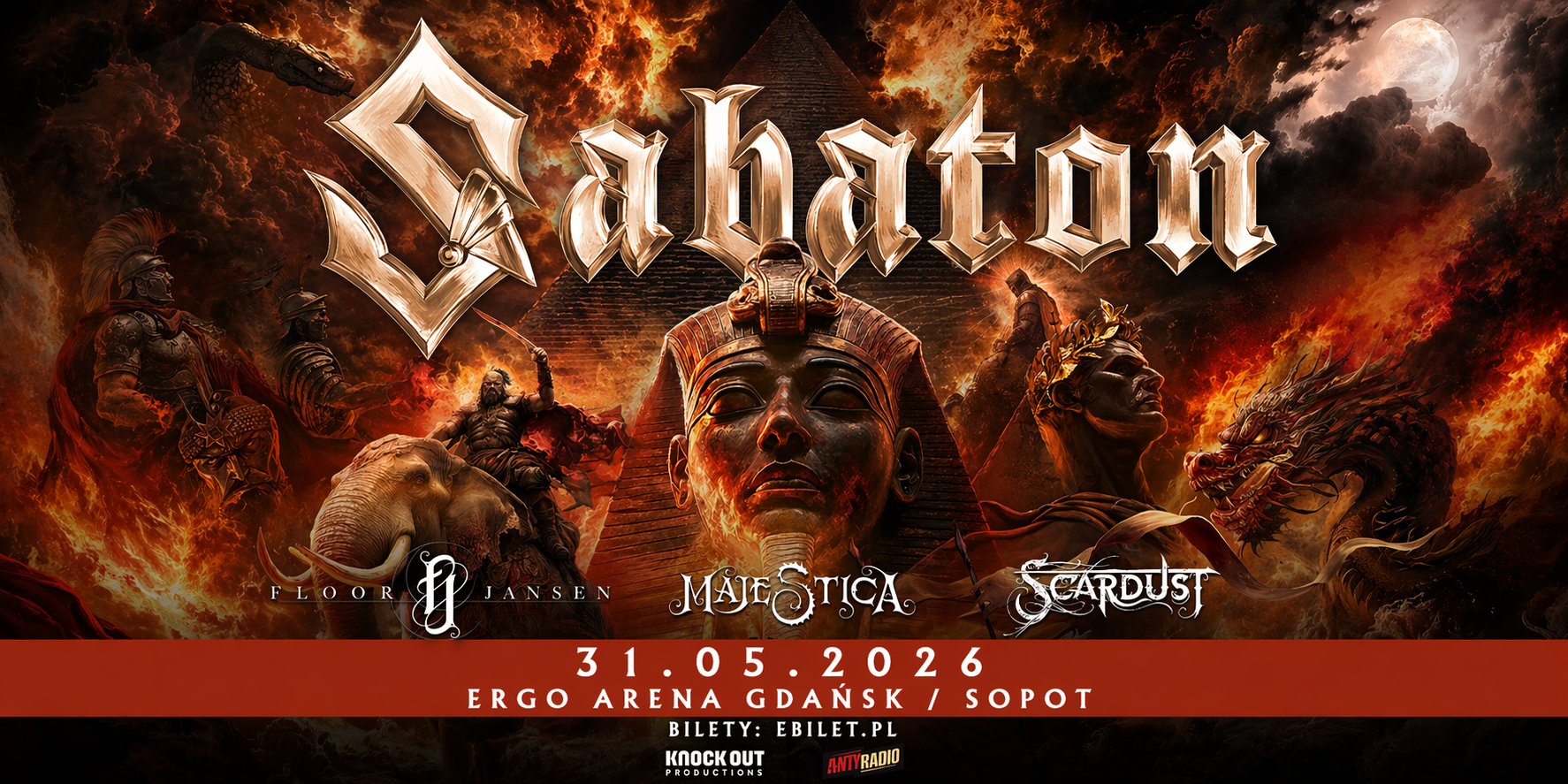 Sabaton zagra w ERGO Arenie. Floor Jansen, Majestica i Scardust dołączają do składu wieczoru