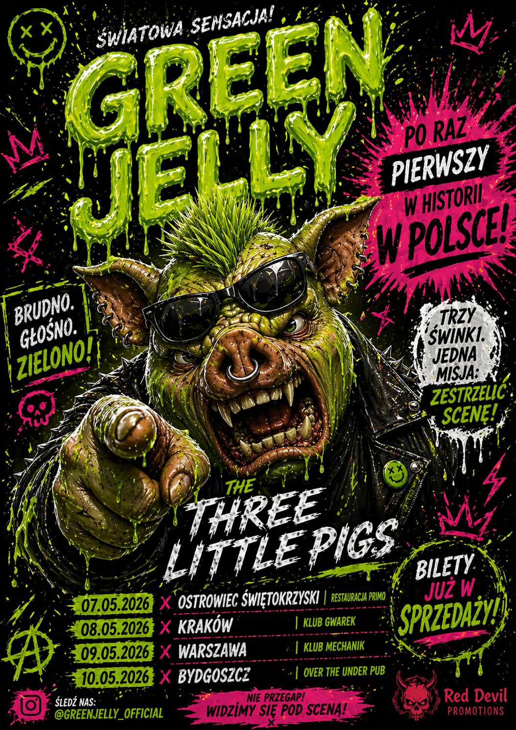 Green Jellÿ po raz pierwszy w Polsce. Kultowy zespół komediowego metalu zagra cztery klubowe koncerty
