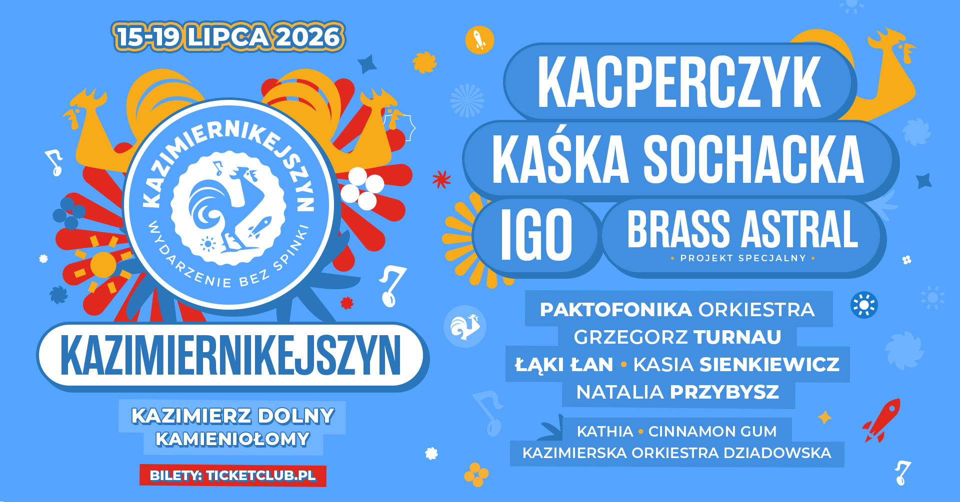 KAZIMIERNIKEJSZYN XIII EDYCJA | 15-19 LIPCA | KAZIMIERZ DOLNY, KAMIENIOŁOMY