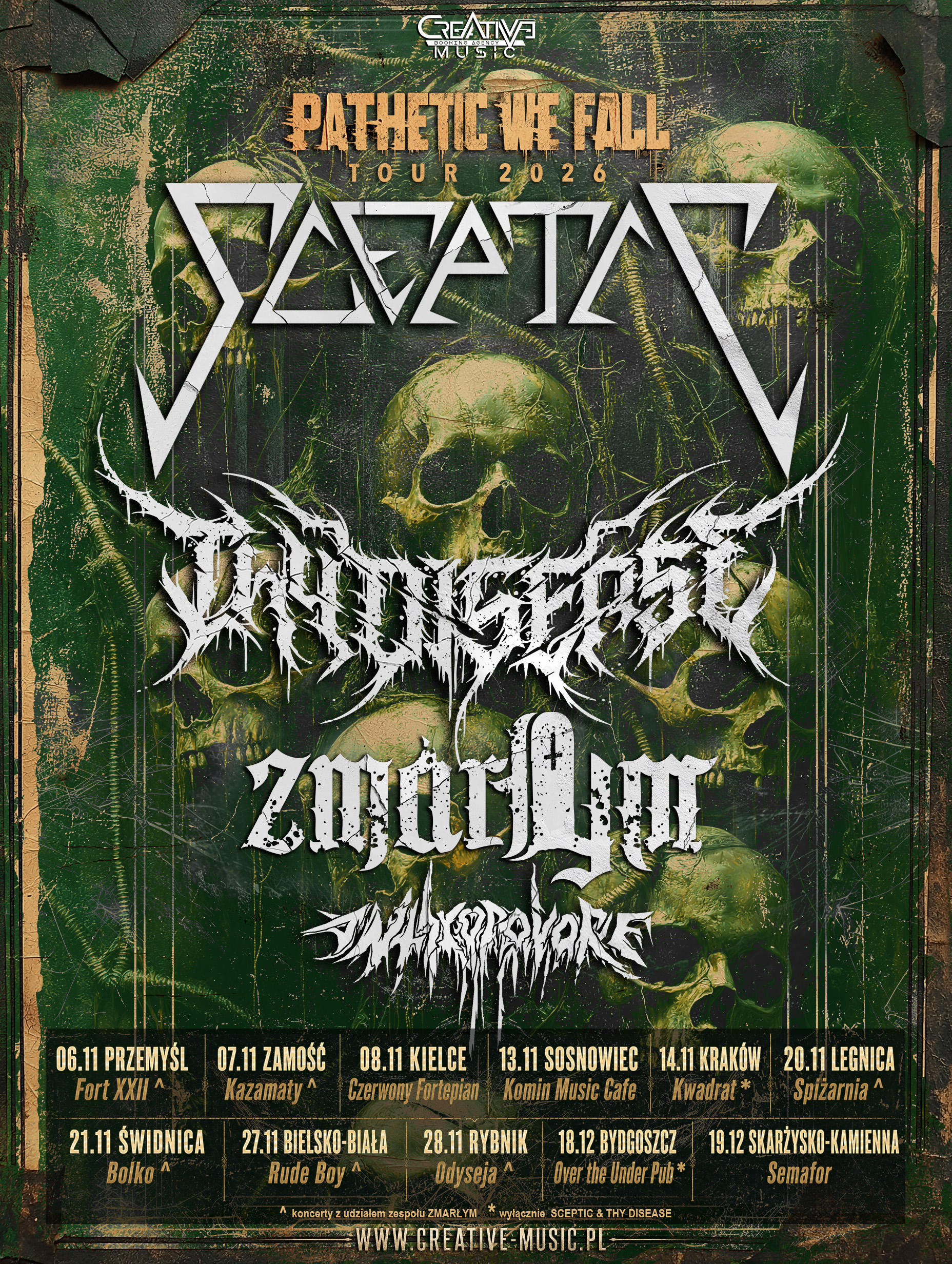 PATHETIC WE FALL TOUR 2026 — SCEPTIC i THY DISEASE wracają razem po 20 latach!!!